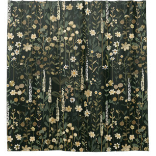 Wilhelmina Dark Daisy Floral Shower Curtain