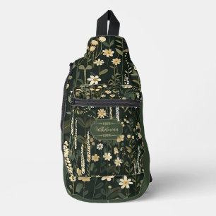 Wilhelmina Dark Daisy Floral Sling Bag