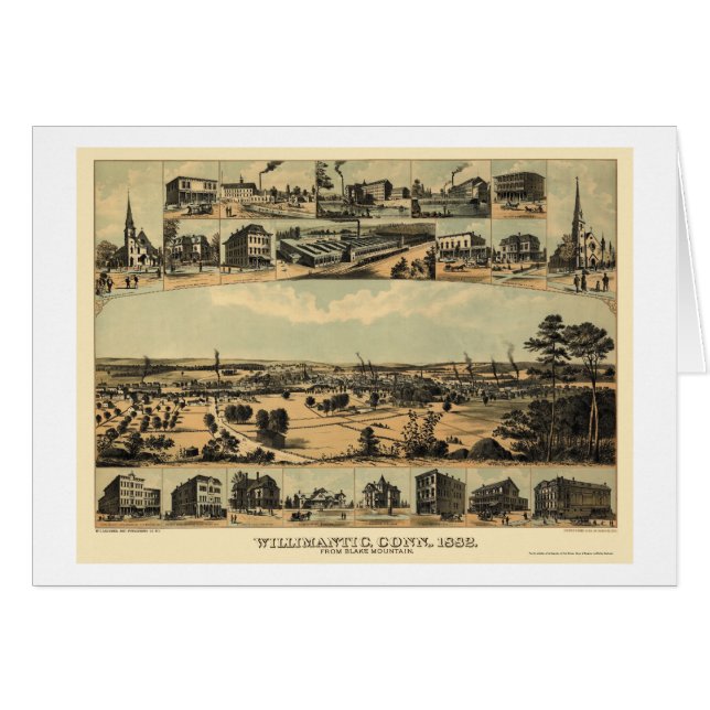 Wilimantic, CT Panoramic Map - 1882  (Front Horizontal)