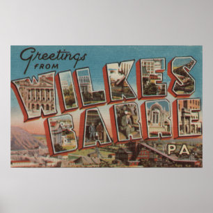 Wilkes-Barre, Pennsylvania - Large Letter Scenes 2 Poster