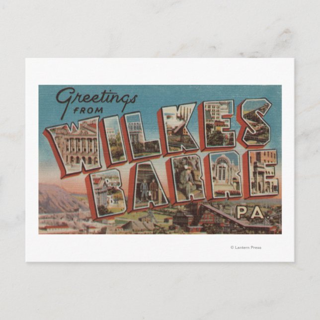 Wilkes-Barre, Pennsylvania - Large Letter Scenes Postcard (Front)