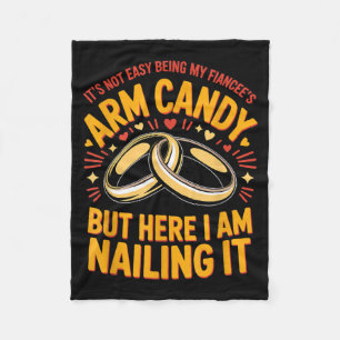 Will Be Arm Candy Engagement Fiancé Couple Arm Fleece Blanket