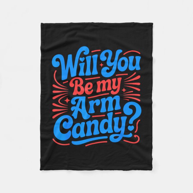Will be arm candy engagement fiancé couple arm fleece blanket (Front)