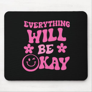 Will Be Ok Retro Groovy Mental Health Awareness 1 Mouse Mat