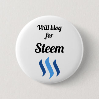 Will Blog For Steem 6 Cm Round Badge