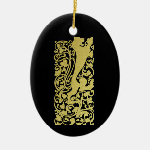 Will Bradley Heraldic Lion Ceramic Tree Decoration