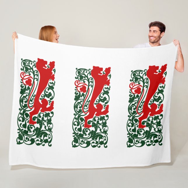 Will Bradley Heraldic Lion Fleece Blanket (In Situ)