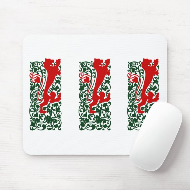 Will Bradley Heraldic Lion Mouse Mat (With Mouse)