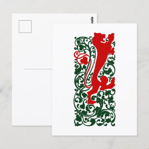 Will Bradley Heraldic Lion Postcard