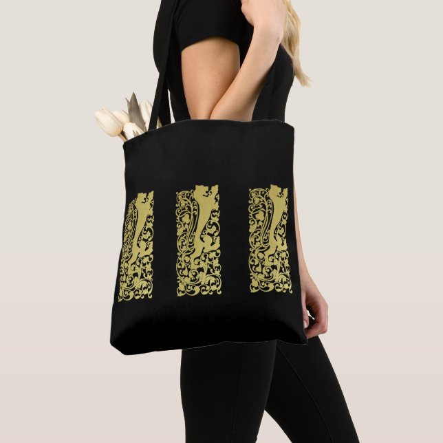 Will Bradley Heraldic Lion Tote Bag (Close Up)