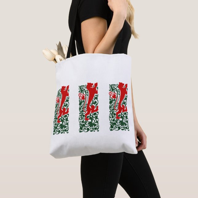 Will Bradley Heraldic Lion Tote Bag (Close Up)