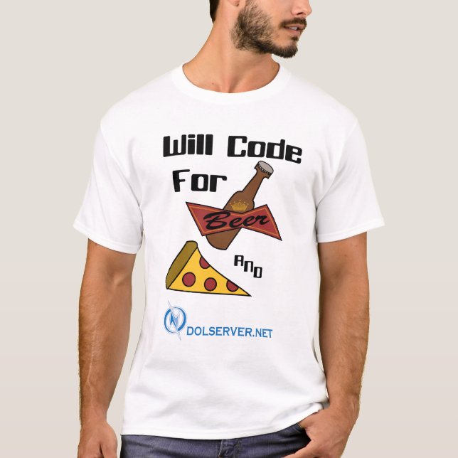Will Code for Beer and Food - Light Shirts (Front)