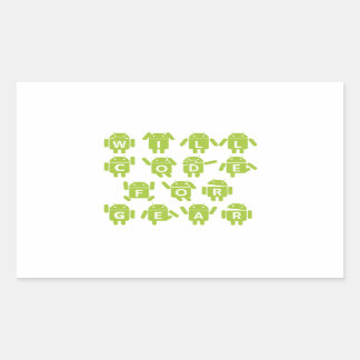 Will Code For Gear (Bugdroid Software Developer) Rectangular Sticker