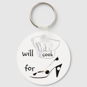 Will Cook for Shoes Key Ring