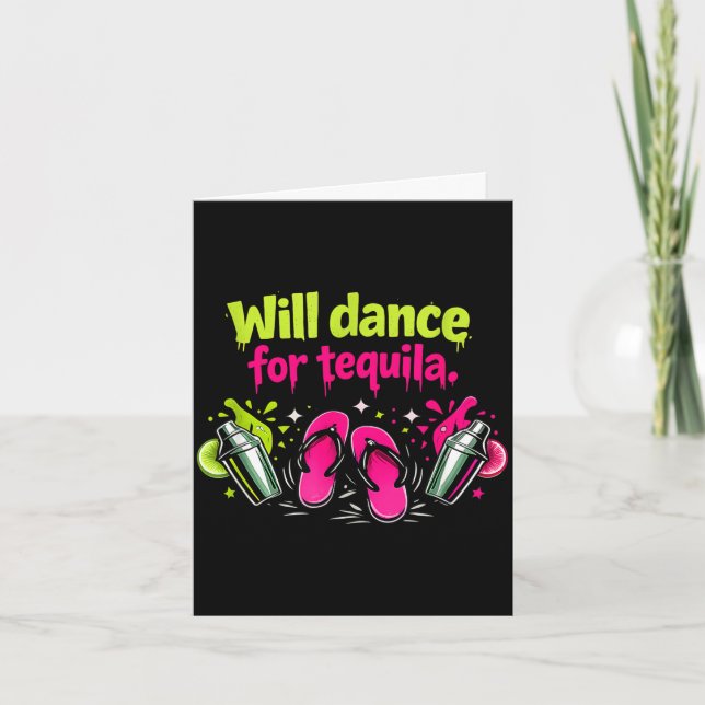 Will dance for party crew flip flops graphic Will  Card (Front)