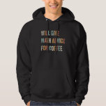 Will Give Math Advice For Coffee Retro Vintage Hoodie<br><div class="desc">Will Give Math Advice For Coffee Retro Vintage</div>