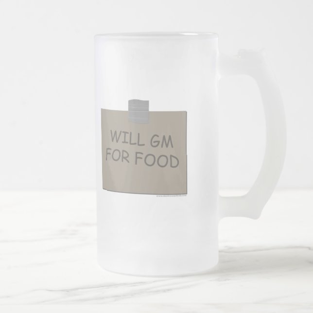 Will GM For Food Frosted Glass Beer Mug (Right)