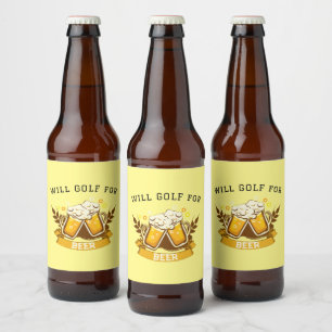 Will GOLF for beer   customisable Bottle Label