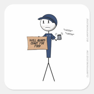 "Will Guard Coast For Food" Sticker