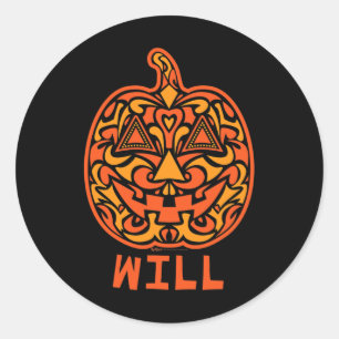 Will Halloween Sugar Skull Design Classic Round Sticker