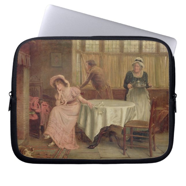 'Will He Come?' (oil on canvas) Laptop Sleeve (Front)
