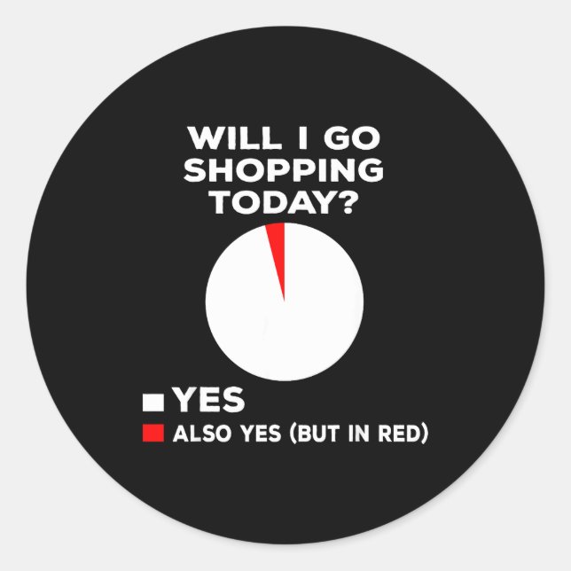Will I Go Shopng Today Funny Shopng Quote  Classic Round Sticker (Front)