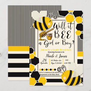 Will it BEE Baby Shower Gender Reveal Invitation
