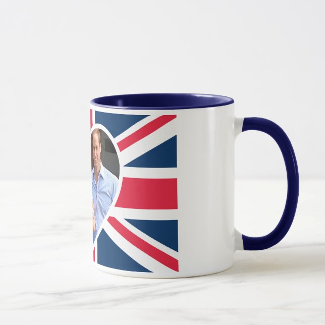 Will, Kate, Prince George - British Flag Mug (Right)