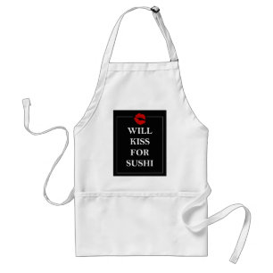 Will Kiss for Sushi Gift Ideas Unique Art Print Standard Apron