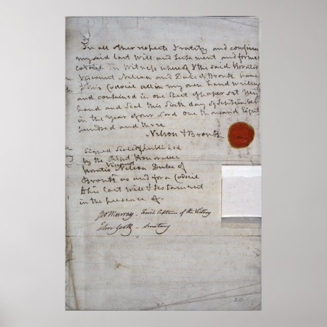 Will of Admiral Lord Nelson Poster (Front)