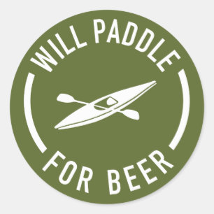 Will Paddle For Beer Classic Round Sticker
