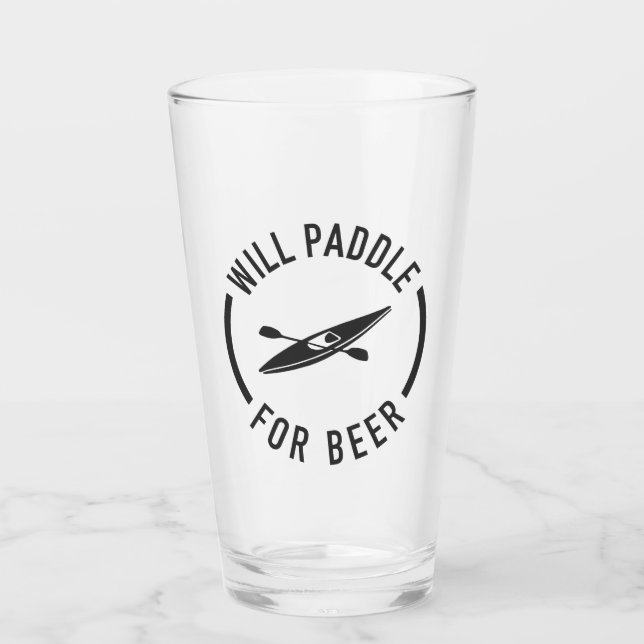 Will Paddle For Beer Glass (Front)