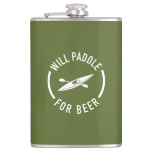 Will Paddle For Beer Hip Flask