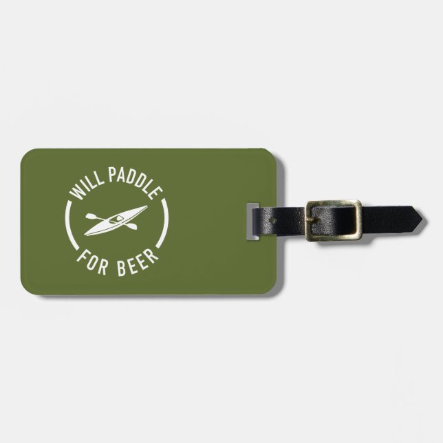 Will Paddle For Beer Luggage Tag (Front Horizontal)