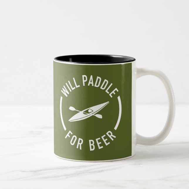 Will Paddle For Beer Two-Tone Coffee Mug (Right)