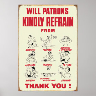 Will Patrons Kindly Refrain - Home Decor Wall Art