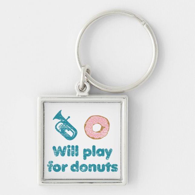 Will Play Baritone for Doughnuts Key Ring (Front)