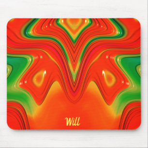 WILL ~ Red Green and Yellow Design  Mouse Mat