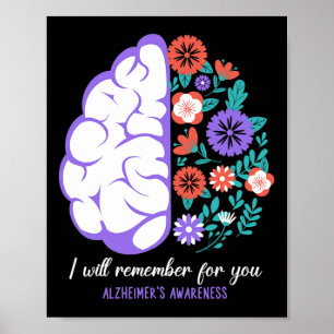 Will Remember For You Alzheimerheimer's Awareness  Poster