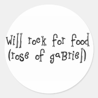 will rock for food 3" sticker 6 pack