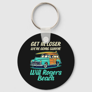 Will Rogers Beach California Surf Women Men Vintag Key Ring