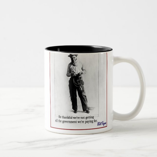 "Will Rogers - Government" Two-Tone Coffee Mug (Right)