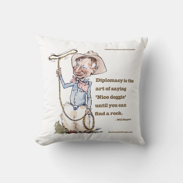 Will Rogers & Quote Cushion (Front)