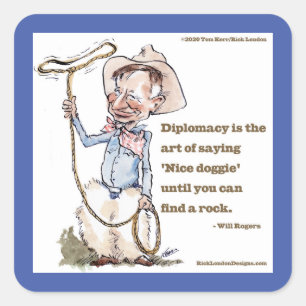 Will Rogers & Quote Square Sticker