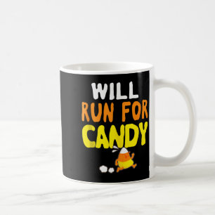 Will Run For Candy Funny Halloween Runner Graphic Coffee Mug