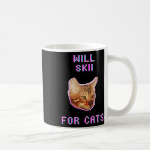 Will Skiing For Cats Funny Winter Snow Adventure Coffee Mug