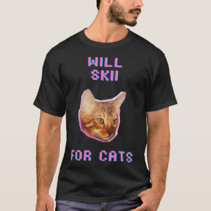 Will Skiing For Cats Funny Winter Snow Adventure T-Shirt