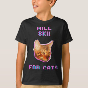 Will skiing for cats funny winter snow adventure T-Shirt