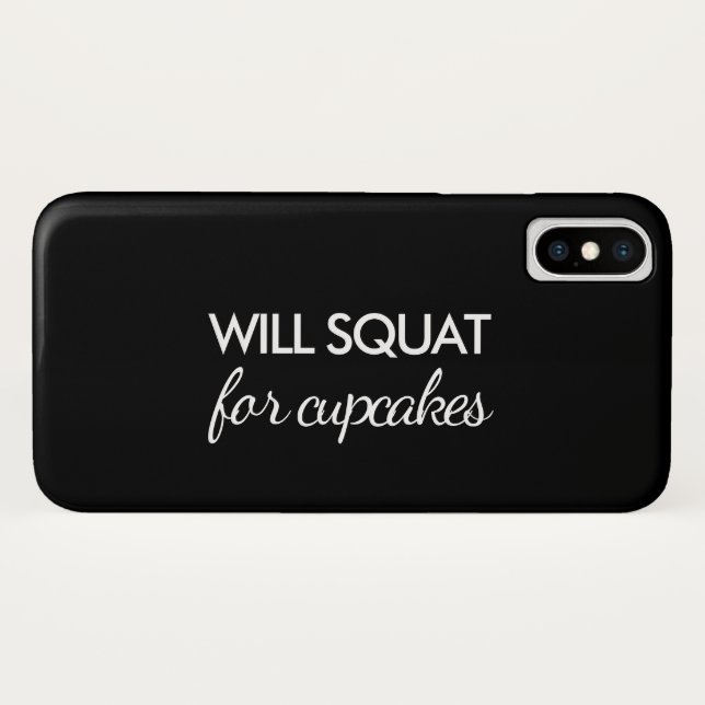 Will Squat for Cupcakes iPhone Case (Back (Horizontal))
