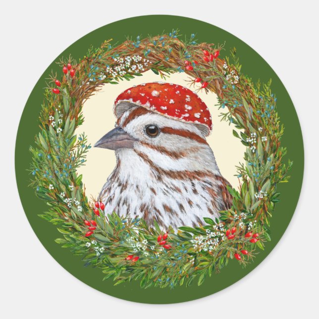 Will the sparrow holiday stickers (Front)